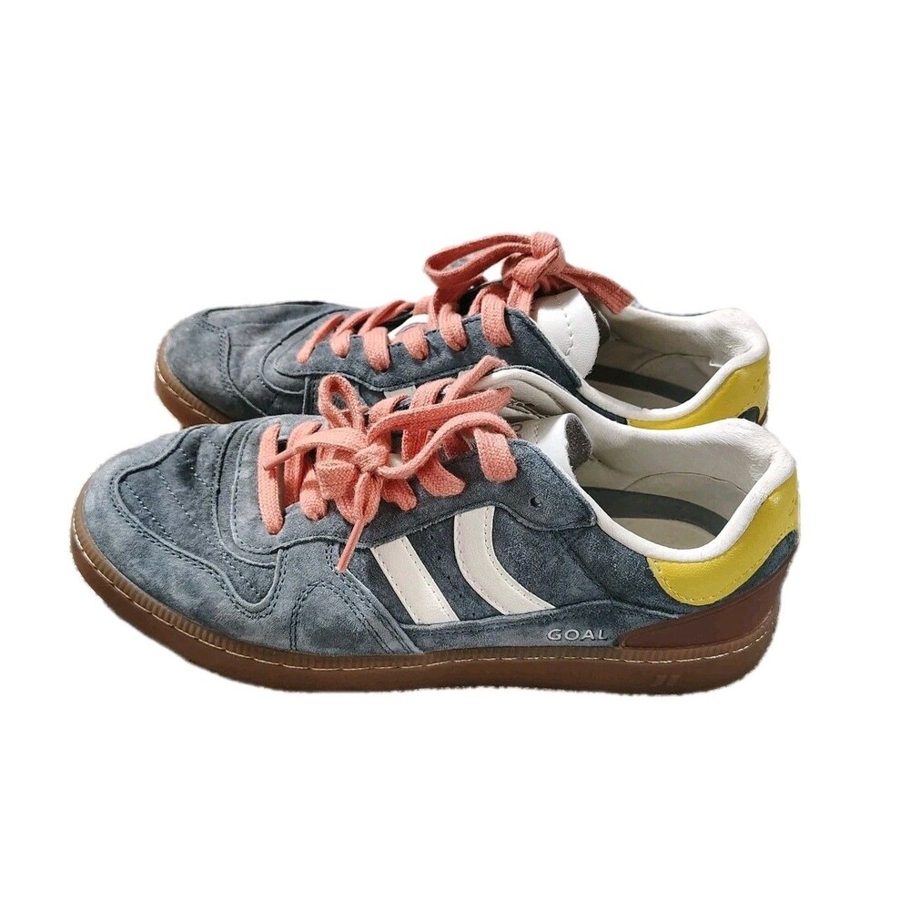 Coolway Goal Blue Coral Yellow Suede Shoes Sneakers Women's Size 10 - Picture 4 of 12